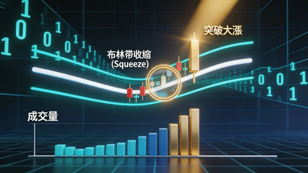 佈林帶寬度結合成交量,預測下波大行情的交易高手秘笈 佈林帶寬度結合成交量,預測下波大行情的交易高手秘笈