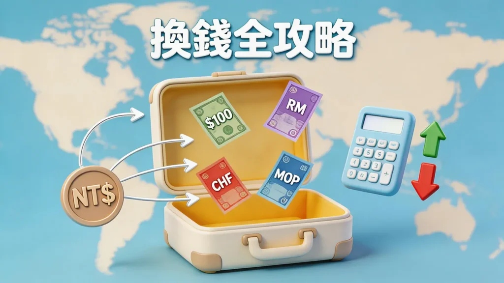 【換錢全攻略】去旅行換冷門外幣?台幣、美金怎麼換最划算?(MYR/CHF/MOP實戰) 【換錢全攻略】去旅行換冷門外幣?台幣、美金怎麼換最划算?(MYR/CHF/MOP實戰)