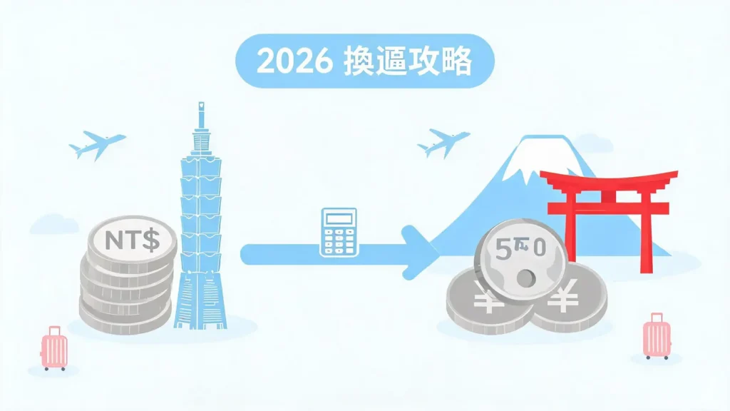 匯率計算方法:台幣換日幣怎麼算?2026換匯懶人包 匯率計算方法全圖解:2026台幣換日幣攻略,線上結匯/臨櫃換錢怎樣最划算?