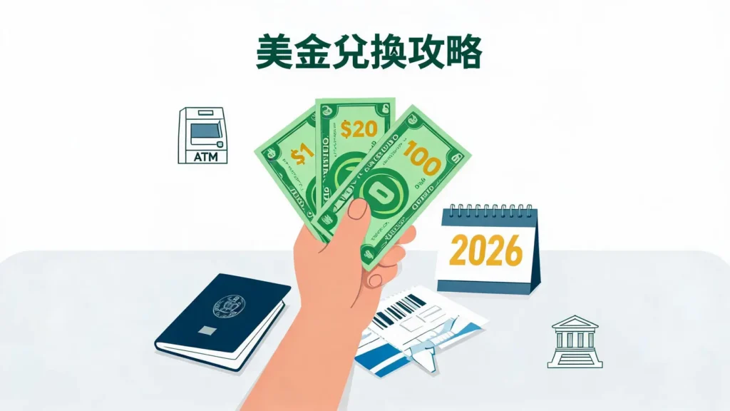 2026換美金攻略:美金面額怎麼換?一篇搞懂銀行換鈔與大小鈔黃金比例 換美金攻略(2026最新):美金面額怎麼選?銀行換鈔、ATM、大小鈔黃金比例一篇搞懂